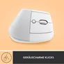 Logitech Lift Vertical Offwhite - Ergonomische Kabellose Maus