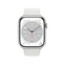 Apple Watch Series 8 LTE 45mm Aluminium Silber Sportarmband Weiß
