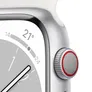 Apple Watch Series 8 LTE 45mm Aluminium Silber Sportarmband Weiß