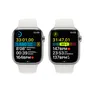 Apple Watch Series 8 LTE 45mm Edelstahl Silber Sportarmband Weiß