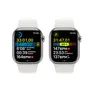 Apple Watch Series 8 LTE 41mm Edelstahl Silber Sportarmband Weiß