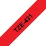 Brother TZe-431 Schriftband, 12mm x 8m , schwarz auf rot, selbstklebend