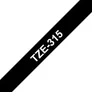 Brother TZe-315 Schriftband 6mm x 8m, weiß auf schwarz, selbstklebend