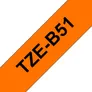 Brother TZe-B51 Schriftband stark klebend 24mm x 5m schwarz auf orange laminier