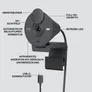 Logitech Brio 300 Full HD USB-C Webcam, Graphite
