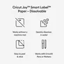 Cricut Joy Smart Label Papier – auflösbar 14x91 cm  (weiß)
