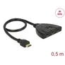 Delock HDMI UHD Switch 3 x HDMI in > 1 x HDMI out 4K 60 Hz mit Kabel