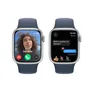 Apple Watch Series 9 GPS 41mm Aluminium Silber Sportarmband Sturmblau - M/L