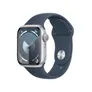 Apple Watch Series 9 GPS 41mm Aluminium Silber Sportarmband Sturmblau - M/L