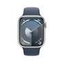 Apple Watch Series 9 GPS 45mm Aluminium Silber Sportarmband Sturmblau - S/M