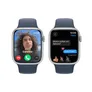 Apple Watch Series 9 GPS 45mm Aluminium Silber Sportarmband Sturmblau - S/M