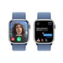 Apple Watch Series 9 GPS 41mm Aluminium Silber Sport Loop Winterblau