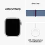 Apple Watch Series 9 GPS 41mm Aluminium Silber Sport Loop Winterblau