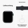 Apple Watch Series 9 LTE 41mm Aluminium Mitternacht Sportarmband Mitternacht M/L