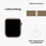 Apple Watch Series 9 LTE 45mm Edelstahl Gold Milanaise Gold