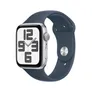 Apple Watch SE (2. Gen) GPS 44mm Alu Silber Sportarmband Sturmblau - S/M