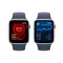 Apple Watch SE (2. Gen) GPS 44mm Alu Silber Sportarmband Sturmblau - M/L