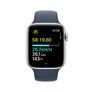 Apple Watch SE (2. Gen) GPS 44mm Alu Silber Sportarmband Sturmblau - M/L