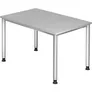 kaiserkraft Schreibtisch, BxT 1200x800 mm, 4 Rundrohrbeine, lichtgrau