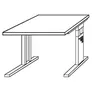 kaiserkraft FINO-Schreibtisch, C-Fußgestell, 680-760mm,800x800mm, Buche-Dek.