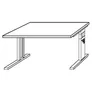 kaiserkraft FINO-Schreibtisch, C-Fußgestell, 680-760mm, 1600x800mm,lichtgrau