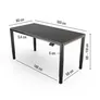 Yaasa Desk Four Multiplex 160x80cm - Dunkelgraue Platte mit schwarzem Gestell