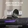 Logitech MX Brio Ultra Pale Grey, Webcam mit 4K für Zusammenarbeit und Streaming