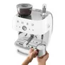 SMEG EGF03WHEU 50s Style Siebträgermaschine mit Kaffeemühle Weiß