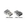 Good Connections Adapter USB 2.0 Stecker A an USB-C Buchse, Aluminium grau