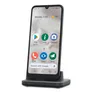 Doro 8100 Plus inkl. Tischladestation und Wallet Case Mobiltelefon grau