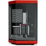 HYTE Y70 Zweikammer ATX Midi Tower Gaming Gehäuse Rot mit Glasfenster