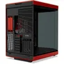 HYTE Y70 Zweikammer ATX Midi Tower Gaming Gehäuse Rot mit Glasfenster