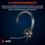 Poly Blackwire 3310-M Headset for Business - USB-C/A-Adapter - MS Teams