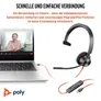 Poly Blackwire 3310-M Headset for Business - USB-C/A-Adapter - MS Teams