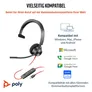 Poly Blackwire 3310-M Headset for Business - USB-C/A-Adapter - MS Teams