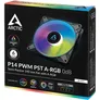 ARCTIC Gehäuselüfter P14 PWM PST A-RGB 0dB schwarz, 140 mm, 4-pin