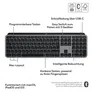 Logitech MX Keys S for Mac, Space Grey - Multi-Device-Tastatur für macOS und iPadOS