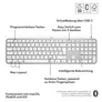 Logitech MX Keys S for Mac, Pale Grey - Multi-Device-Tastatur für macOS und iPadOS