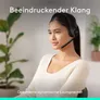 Logitech Zone 300 Headset Schwarz - Kabelloses Headset für Home Office & Büro