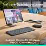 Logitech Keys-To-Go 2 Graphite - mobile kabellose Tastatur für Tablets & Notebooks