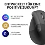 Logitech Lift Vertical Graphite - Ergonomische Kabellose Maus (Rechtshänder)