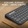 Logitech Pebble Keys 2 K380S Graphite - Minimalistische kabellose Tastatur